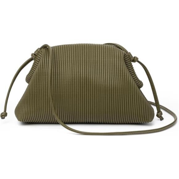 Soft cloud clutch bag women ruched pouch vegan leather crossbody shoulder purse - Picture 7 of 7